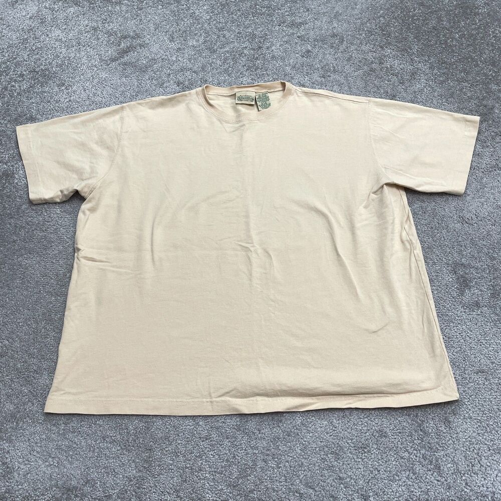 St. John's Bay Basic T-Shirt Unisex XL Nude Brown Crew Neck Cotton Essential Tee